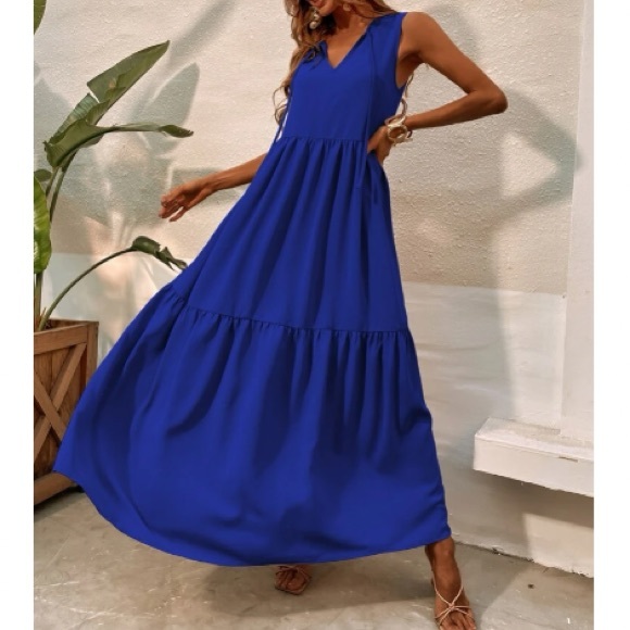 Luxe tie front ruffle hem maxi dress - Picture 11 of 16